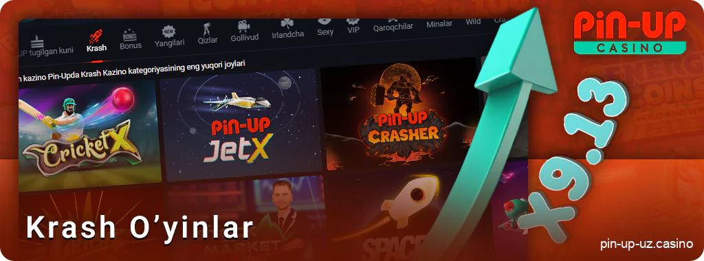 PIN up veb-saytidagi krash o'yinlar haqida ma'lumot